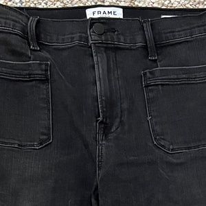 Frame Le Bardot Crop Denim Noir